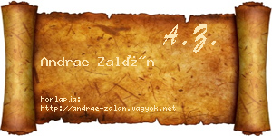 Andrae Zalán névjegykártya