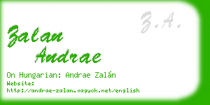 zalan andrae business card